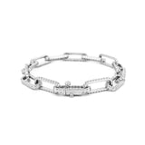 14K Gold Solid Diamond Paper Clip Bracelet