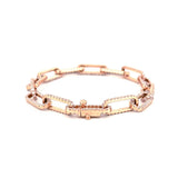 14K Gold Solid Diamond Paper Clip Bracelet