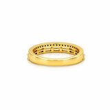 14K Gold Baguette Row and Prong Set Double Diamond Band