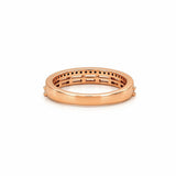 14K Gold Baguette Row and Prong Set Double Diamond Band