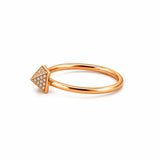 14K Gold Pavé Pyramid Diamond Band
