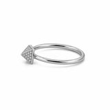 14K Gold Pavé Pyramid Diamond Band