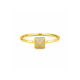 14K Gold Pavé Pyramid Diamond Band
