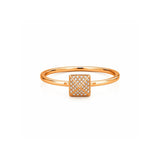 14K Gold Pavé Pyramid Diamond Band