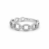 14K Gold Diamond Link Ring
