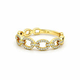 14K Gold Diamond Link Ring