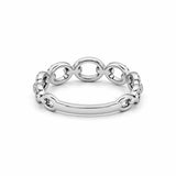 14K Gold Diamond Link Ring