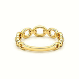 14K Gold Diamond Link Ring