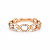 14K Gold Diamond Link Ring