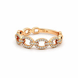14K Gold Diamond Link Ring