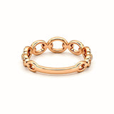 14K Gold Diamond Link Ring