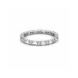 14K Gold Round and Baguette Cut Diamond Eternity Wedding Band