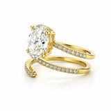 14K Gold Wrapped 2.00 Carat Oval Cut Lab Grown Diamond Ring