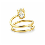 14K Gold Wrapped 2.00 Carat Oval Cut Lab Grown Diamond Ring