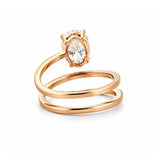14K Gold Wrapped 2.00 Carat Oval Cut Lab Grown Diamond Ring