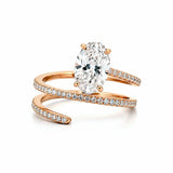 14K Gold Wrapped 2.00 Carat Oval Cut Lab Grown Diamond Ring