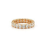 14K Gold Natural Oval Cut Diamond U Prong Eternity Wedding Band