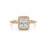 14K Gold 2.00 Carat Radiant Lab Grown Diamond Halo Engagement Ring