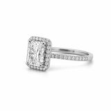 14K Gold 2.00 Carat Radiant Lab Grown Diamond Halo Engagement Ring