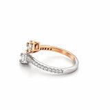 14K Two Color Gold Open Wrapped Baguette Cluster Diamond Ring