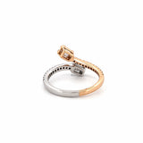 14K Two Color Gold Open Wrapped Baguette Cluster Diamond Ring