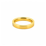 14K Gold Inset Diamond Round Band