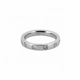 14K Gold Inset Diamond Round Band
