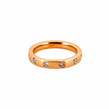 14K Gold Inset Diamond Round Band