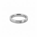 14K Gold Inset Diamond Round Band