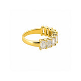 14K Gold Lab Grown Emerald Cut Diamond Band