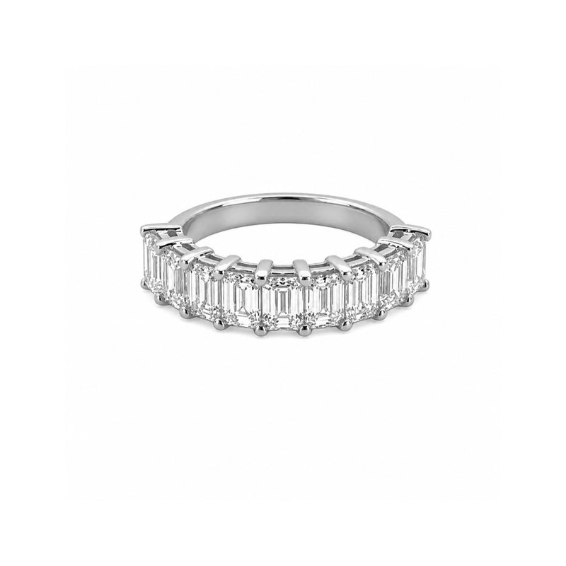 14K Gold Lab Grown Emerald Cut Diamond Band