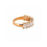14K Gold Lab Grown Emerald Cut Diamond Band