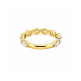14K Gold Single Prong Pear Diamond Band