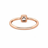 14K Gold Emerald Bezel Diamond Solitaire Band