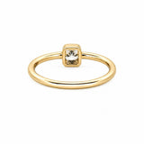 14K Gold Emerald Bezel Diamond Solitaire Band