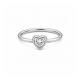 14K Gold Heart Bezel Diamond Solitaire Band