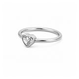 14K Gold Heart Bezel Diamond Solitaire Band