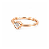 14K Gold Heart Bezel Diamond Solitaire Band