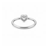 14K Gold Heart Bezel Diamond Solitaire Band