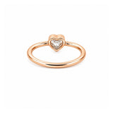14K Gold Heart Bezel Diamond Solitaire Band