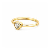 14K Gold Heart Bezel Diamond Solitaire Band