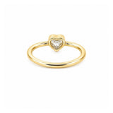 14K Gold Heart Bezel Diamond Solitaire Band