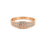 14K Gold Channel Set Duo Chevron Diamond Band