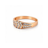 14K Gold Channel Set Duo Chevron Diamond Band