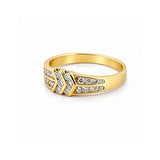14K Gold Channel Set Duo Chevron Diamond Band