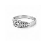 14K Gold Channel Set Duo Chevron Diamond Band