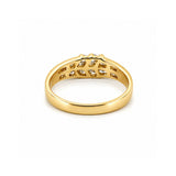 14K Gold Channel Set Duo Chevron Diamond Band