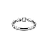 14K Gold Chain Link Baguette Bezel Diamond Band