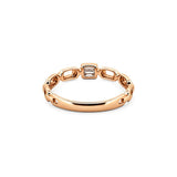 14K Gold Chain Link Baguette Bezel Diamond Band
