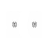 14K Gold 0.50 Carats Baguette Cluster Diamond Earrings